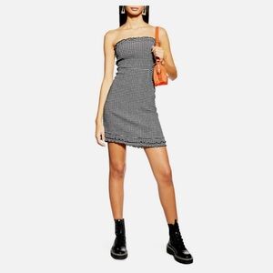 Topshop Gray Strapless Bodycon Dress Night Out